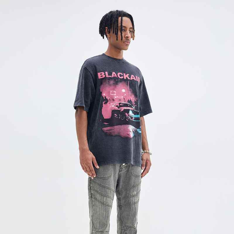 Street Men's Wear Printed Fog Racing Short Sleeve MuddyStock
