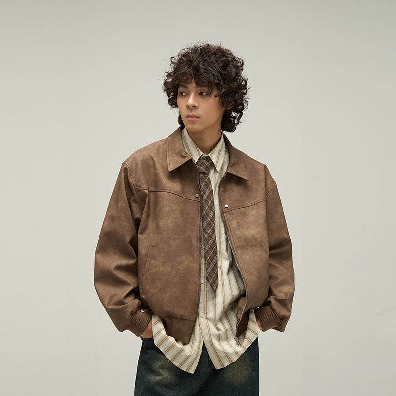 Retro Jacket For Men Dark brown MuddyStock