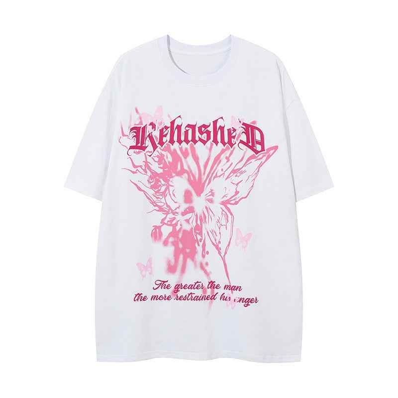 Butterfly Printed Short Sleeve T-shirt For Women MuddyStock