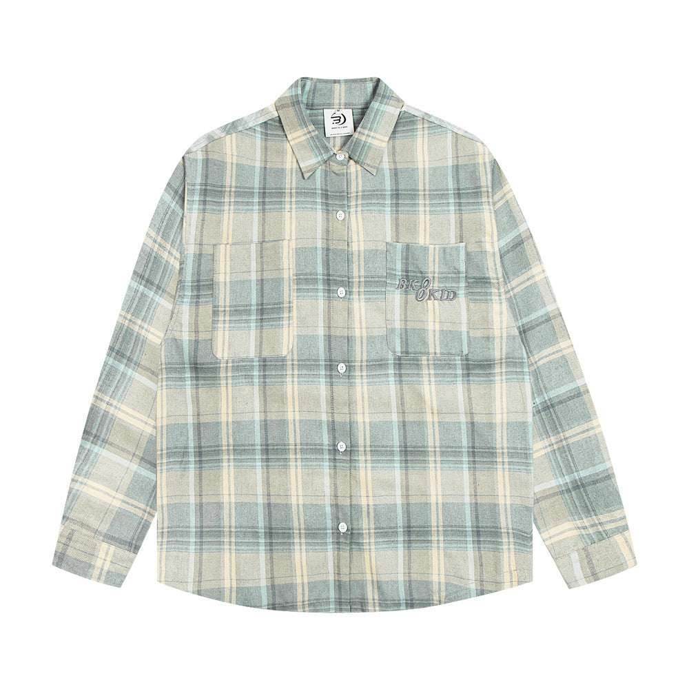 Loose Plaid Long Sleeve Shirt For Women MuddyStock