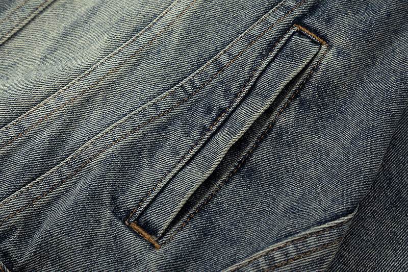 Washed And Worn Denim Clothes Jacket Men's Punk MuddyStock