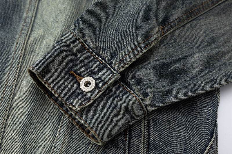 Washed And Worn Denim Clothes Jacket Men's Punk MuddyStock