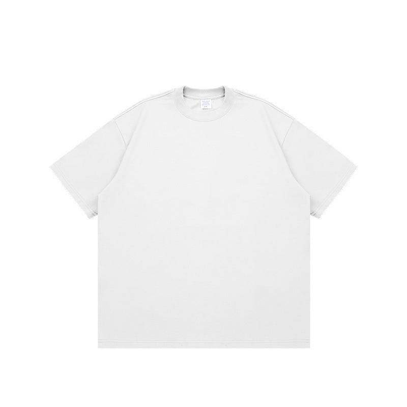 Fashion Solid Color Short Sleeves Tooth white MuddyStock