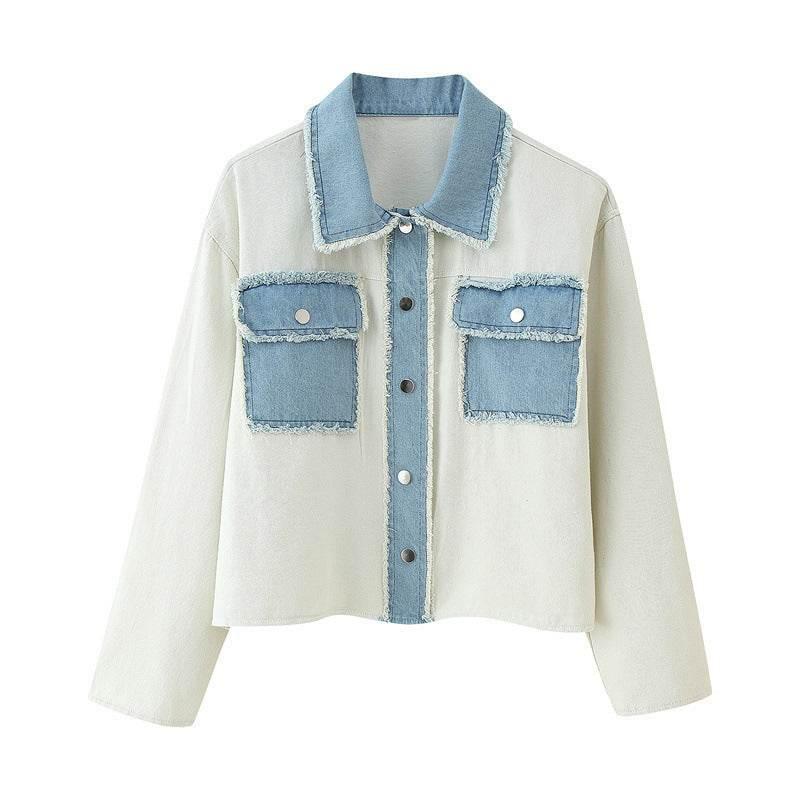 Knitted Stitching Jeans Cardigan Jacket MuddyStock
