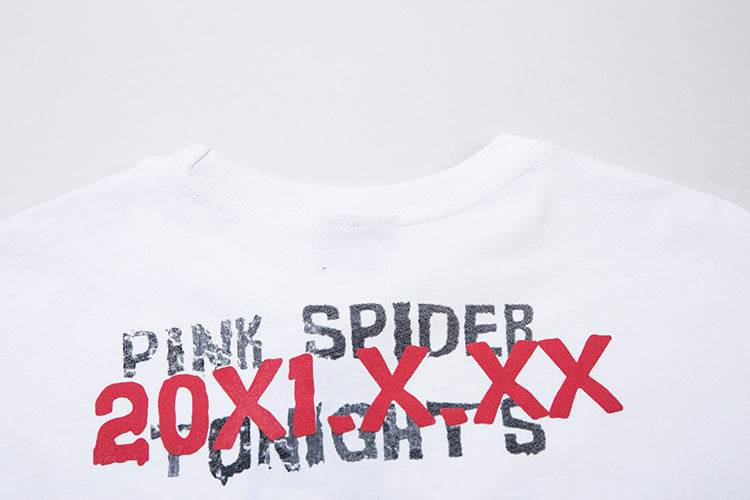 Spider Letter Print Short-sleeve For Men And Women MuddyStock