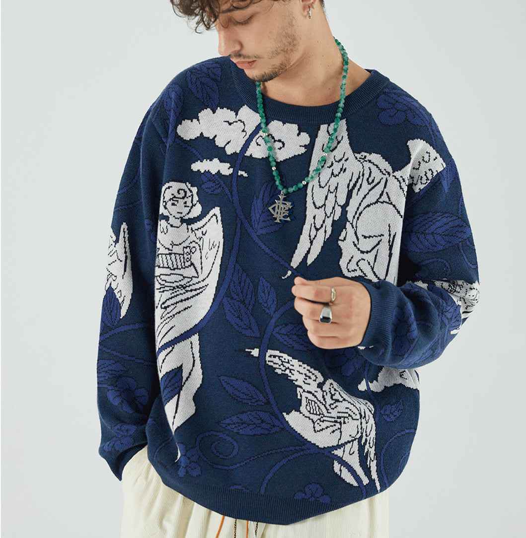 Woven Crew Neck Casual Sweater For Men MuddyStock