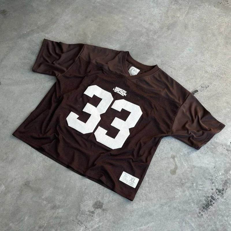Printed Street Sports T-shirt For Men And Women Brown MuddyStock