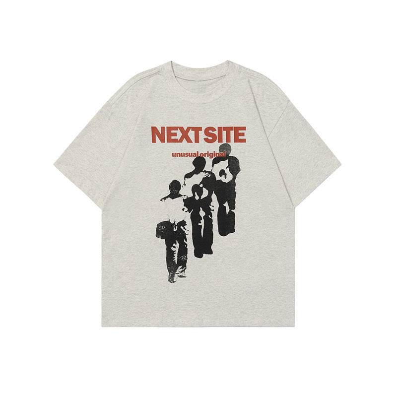 Character Abstract Graphic Print Crew Neck Short Sleeve For Women MuddyStock