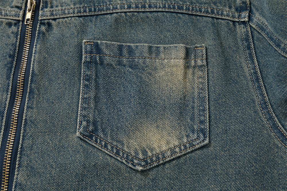 American Workwear Stitching Denim Coat For Men And Women MuddyStock