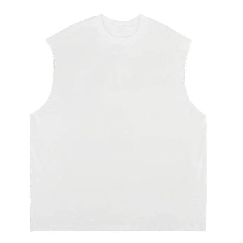 Loose Sleeveless Retro Vest For Men White