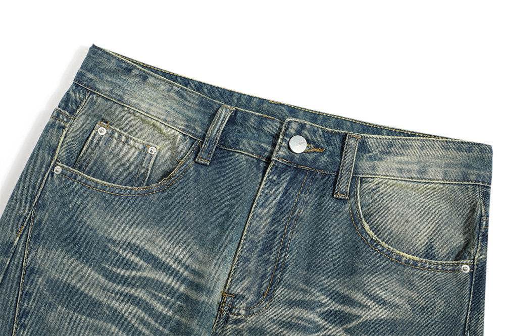 Washed Denim Loose Jeans For Men MuddyStock
