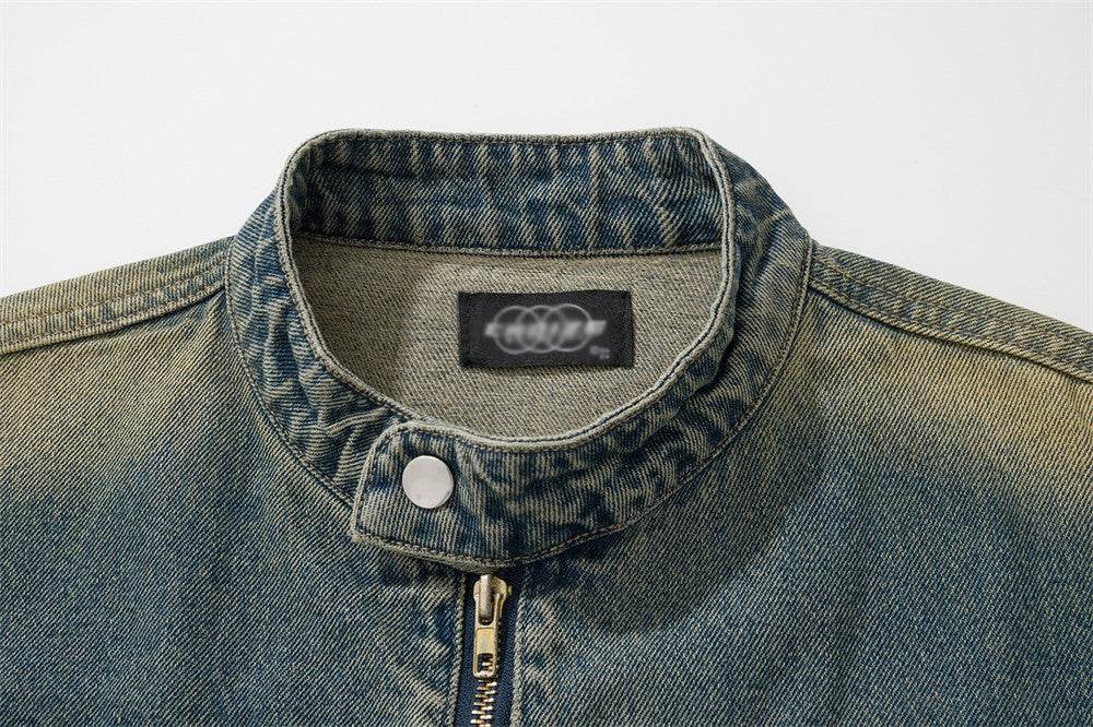 American Workwear Stitching Denim Coat For Men And Women MuddyStock