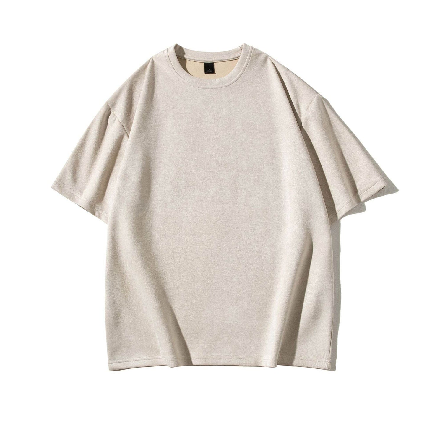 American Retro Short Sleeve T-shirt For Men And Women Beige Apricot Yellow MuddyStock