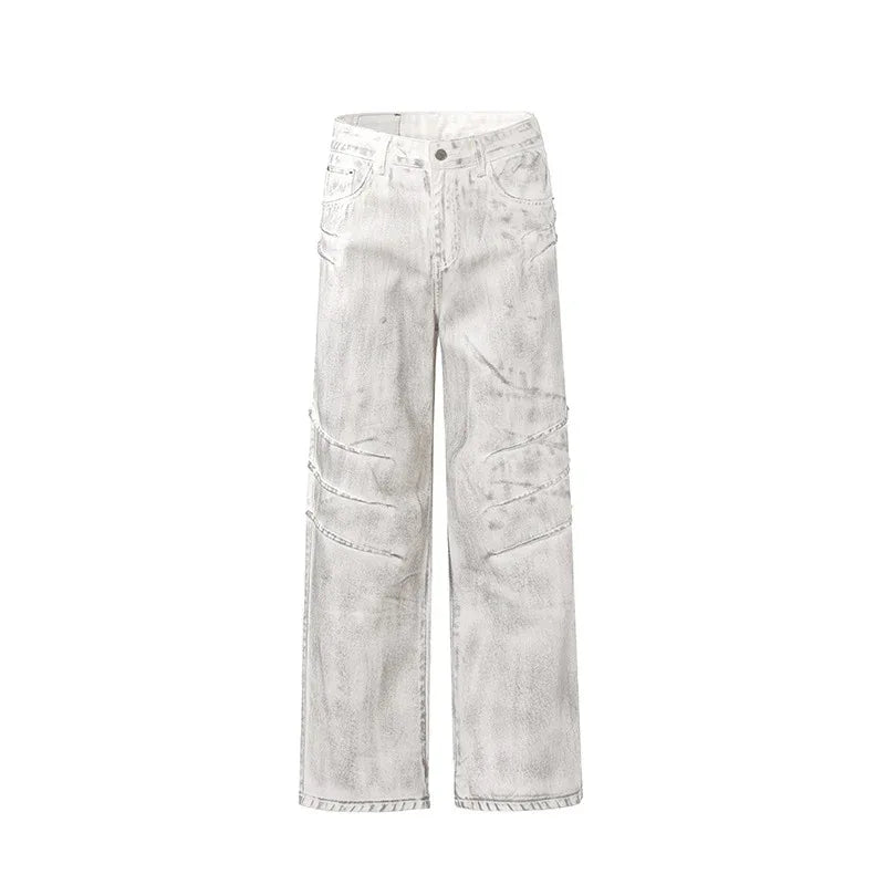 Men's Retro White Jeans MuddyStock