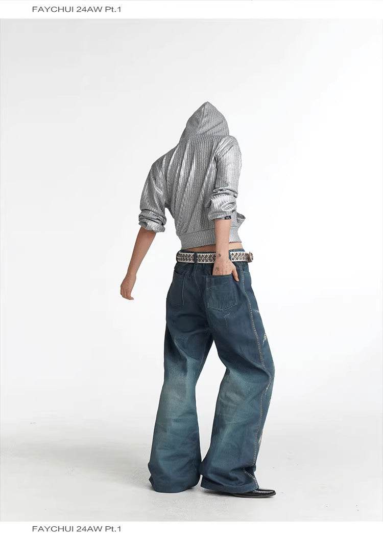 Printed Loose Jeans MuddyStock