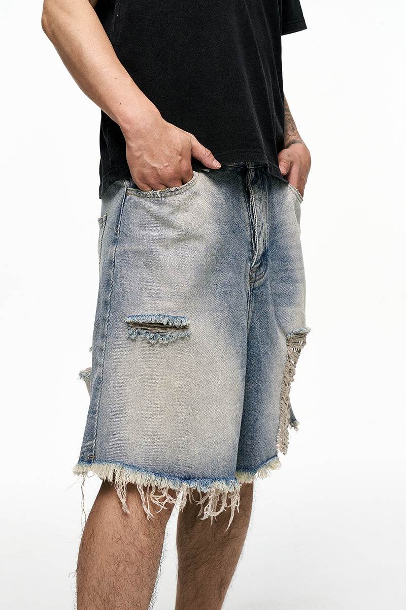 Retro Washed Old Men's Baggy Denim Shorts MuddyStock