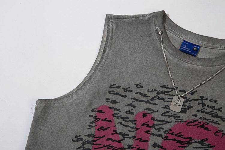Niche Letters Distressed Waistcoat For Men and Women MuddyStock