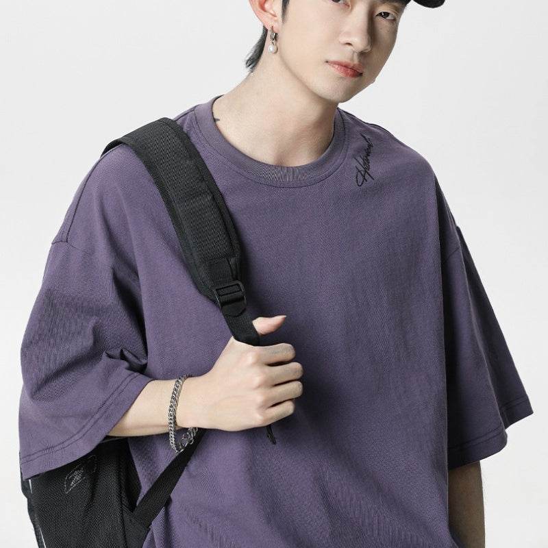 Three-dimensional Patchwork Short-sleeved T-shirt Men's Summer New Loose MuddyStock
