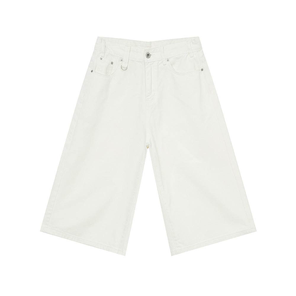 Retro Distressed Flared Cropped Pants For Men And Women White MuddyStock