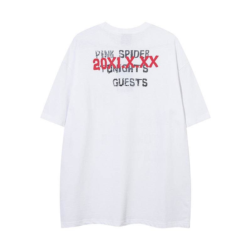 Spider Letter Print Short-sleeve For Men And Women MuddyStock