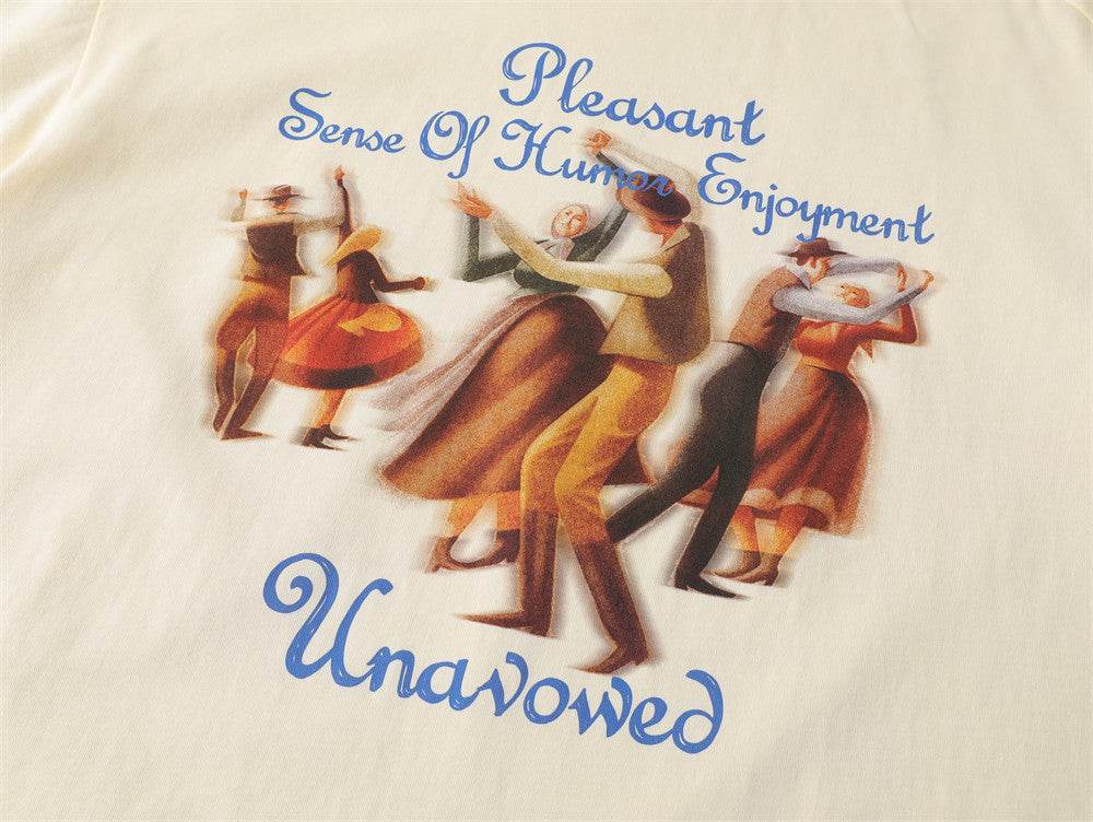 Retro Dancing Crowd Printed Short-sleeved T-shirt For Men MuddyStock