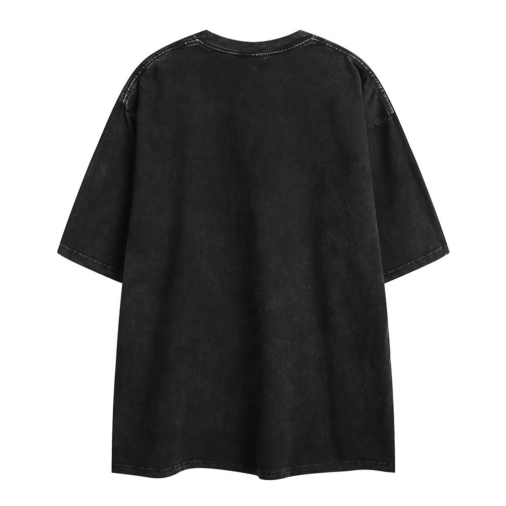 Fashion Flower Letter Print Short-sleeve For Men And Women MuddyStock