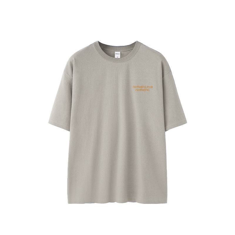 Embroidered T-shirt For Men And Women Gray MuddyStock