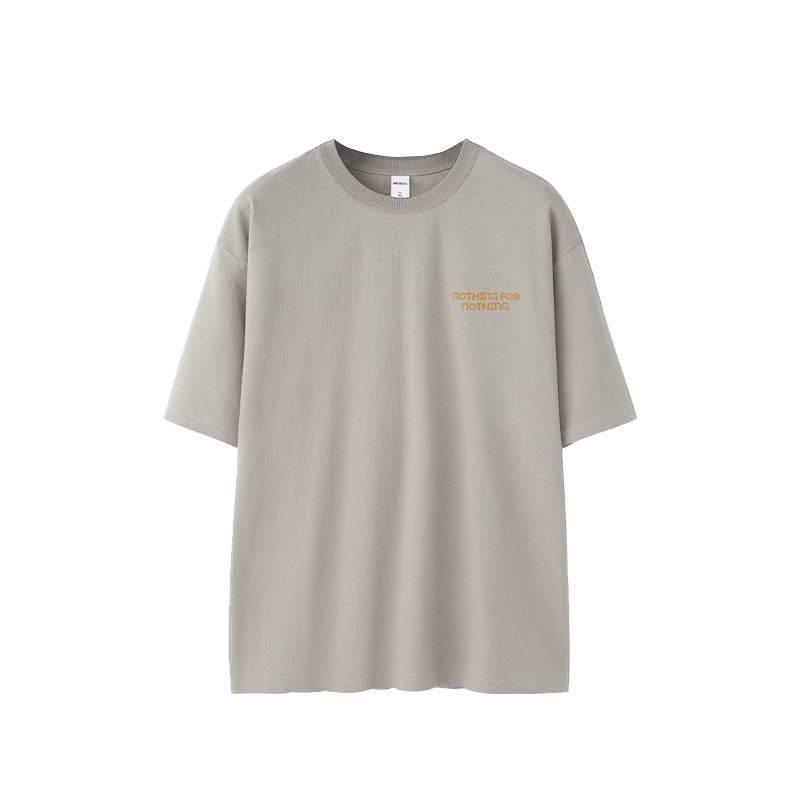 Embroidered T-shirt For Men And Women Gray