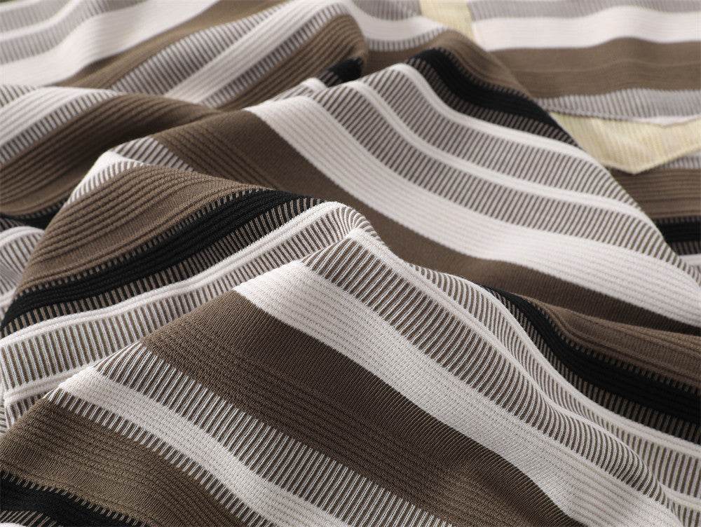 Retro Loose Striped Short-sleeved Polo Shirt For Men MuddyStock