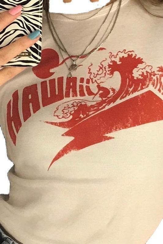 Women's Short Midriff-baring Short-sleeved T-shirt MuddyStock