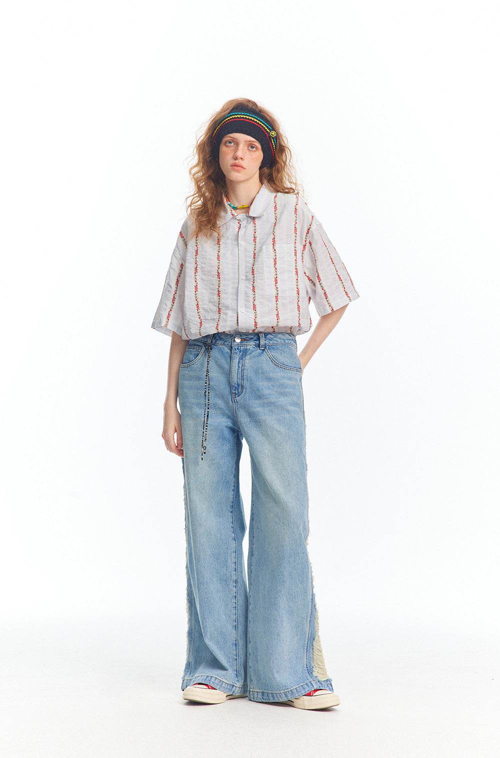 Retro Jacquard Short-sleeved Shirt For Women MuddyStock