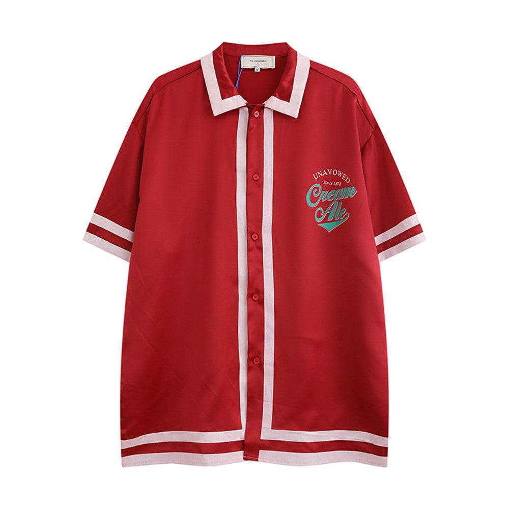 Letter Print Short-sleeved Shirt For Women MuddyStock