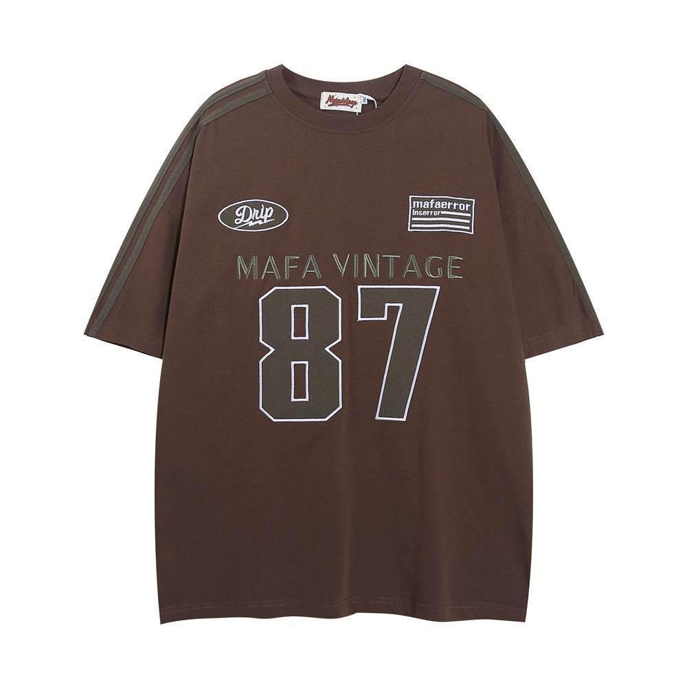 Printed Cotton T-shirt For Women Brown