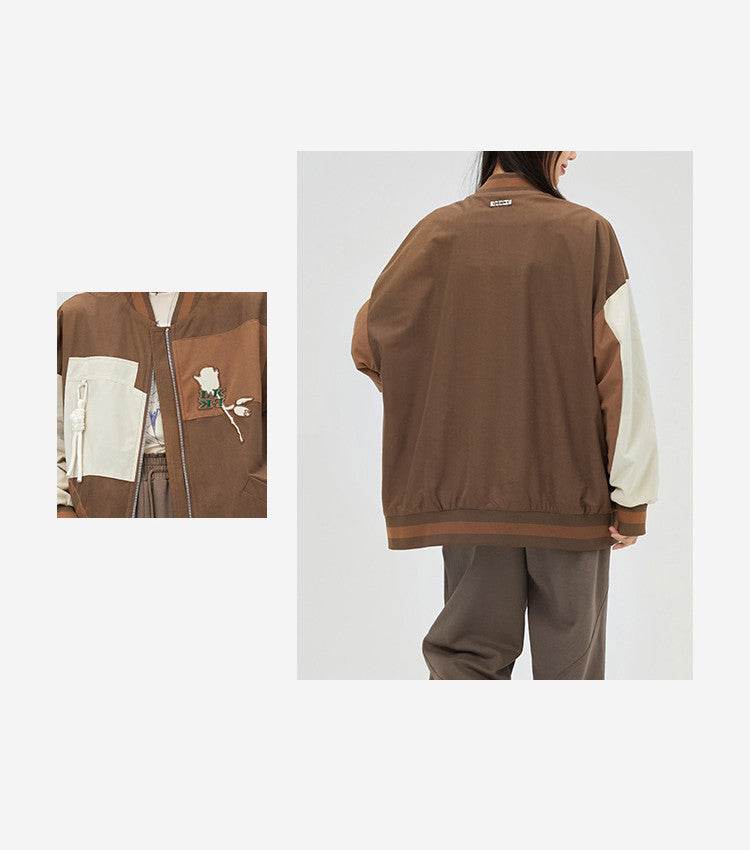 Trendy Jacket With Contrast Color Stitching For Women MuddyStock