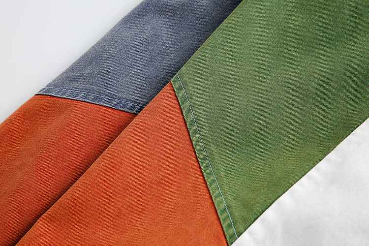Irregular Color Contrast Patchwork Jacket For Women MuddyStock