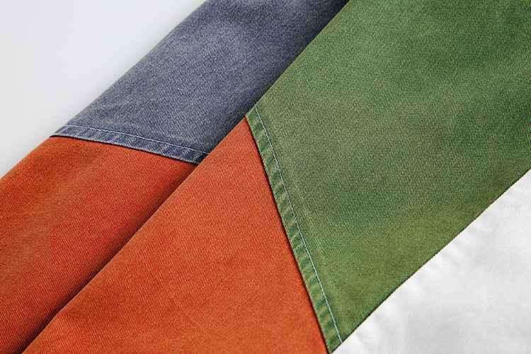 Irregular Color Contrast Patchwork Jacket For Women