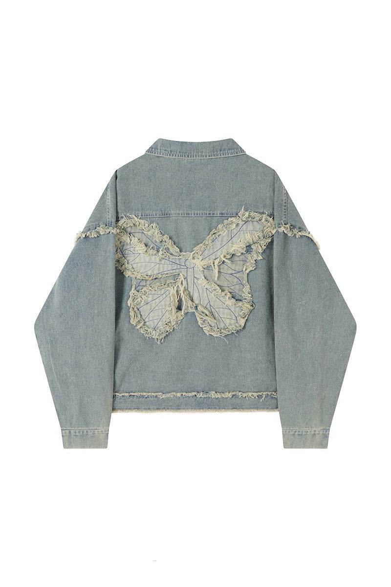Butterfly Patch Short Denim Jacket For Women MuddyStock