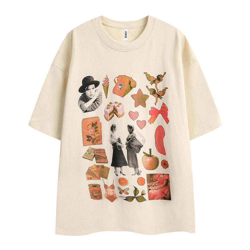 Creative Printing Cotton Short Sleeve Women MuddyStock