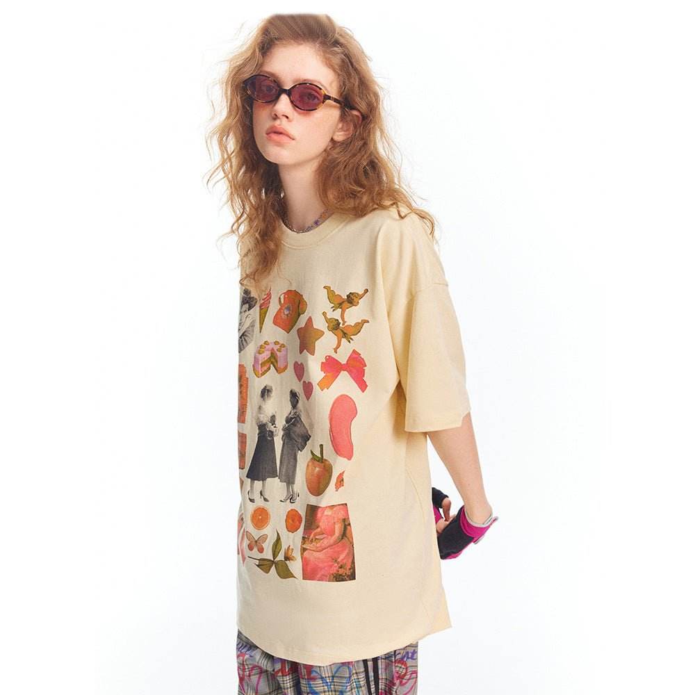 Creative Printing Cotton Short Sleeve Women MuddyStock