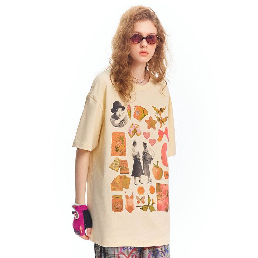Creative Printing Cotton Short Sleeve Women MuddyStock
