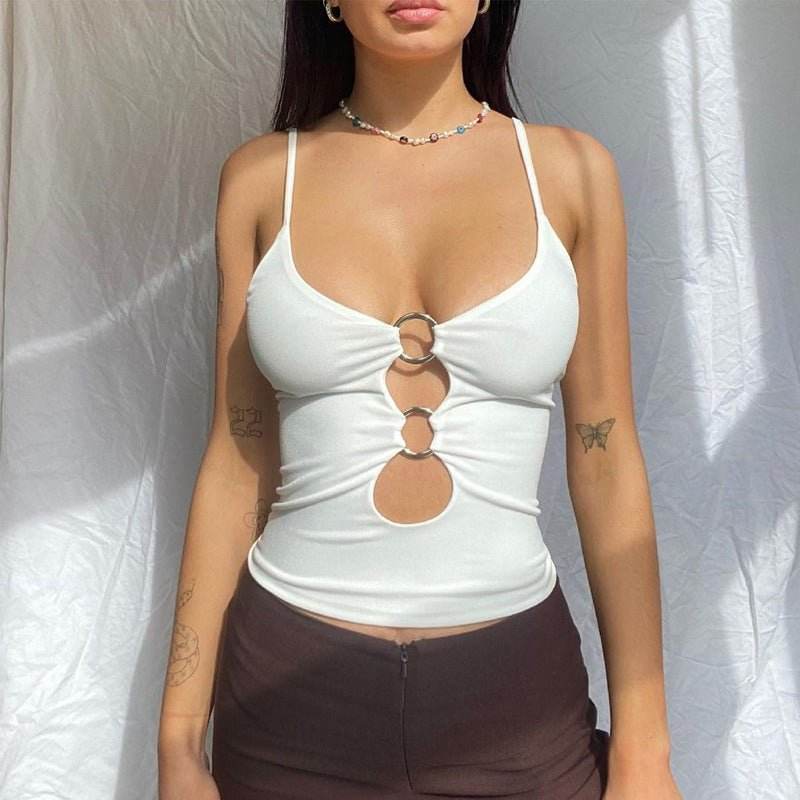 Cutout Front Navel Slim Fit Sling Top | MuddyStock Originals MuddyStock
