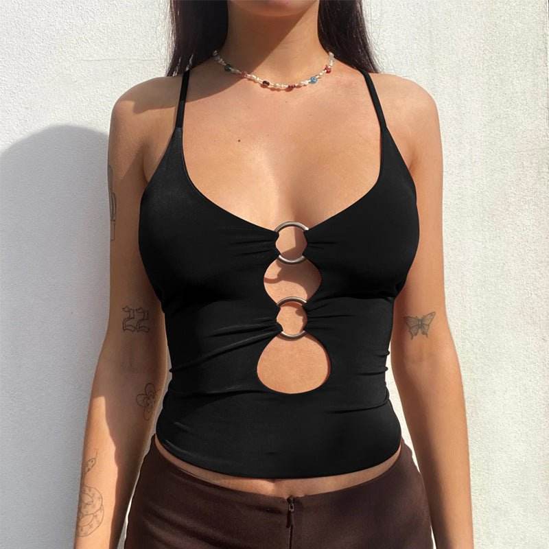 Cutout Front Navel Slim Fit Sling Top | MuddyStock Originals MuddyStock
