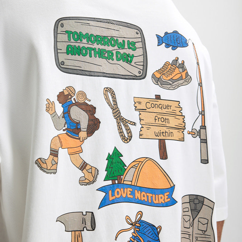 Men's Foam Three-dimensional Printed T-shirt Loose Personality