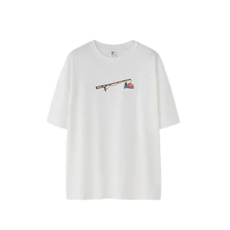 Men's Printed T-shirt Lime White