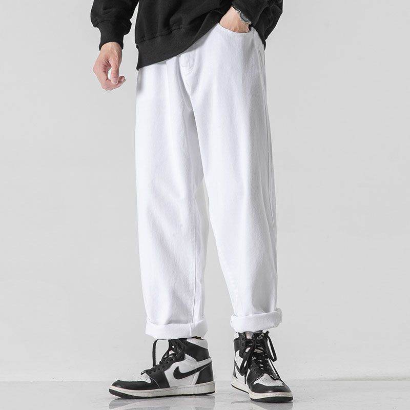 Retro Solid Color Loose Straight Trousers MuddyStock