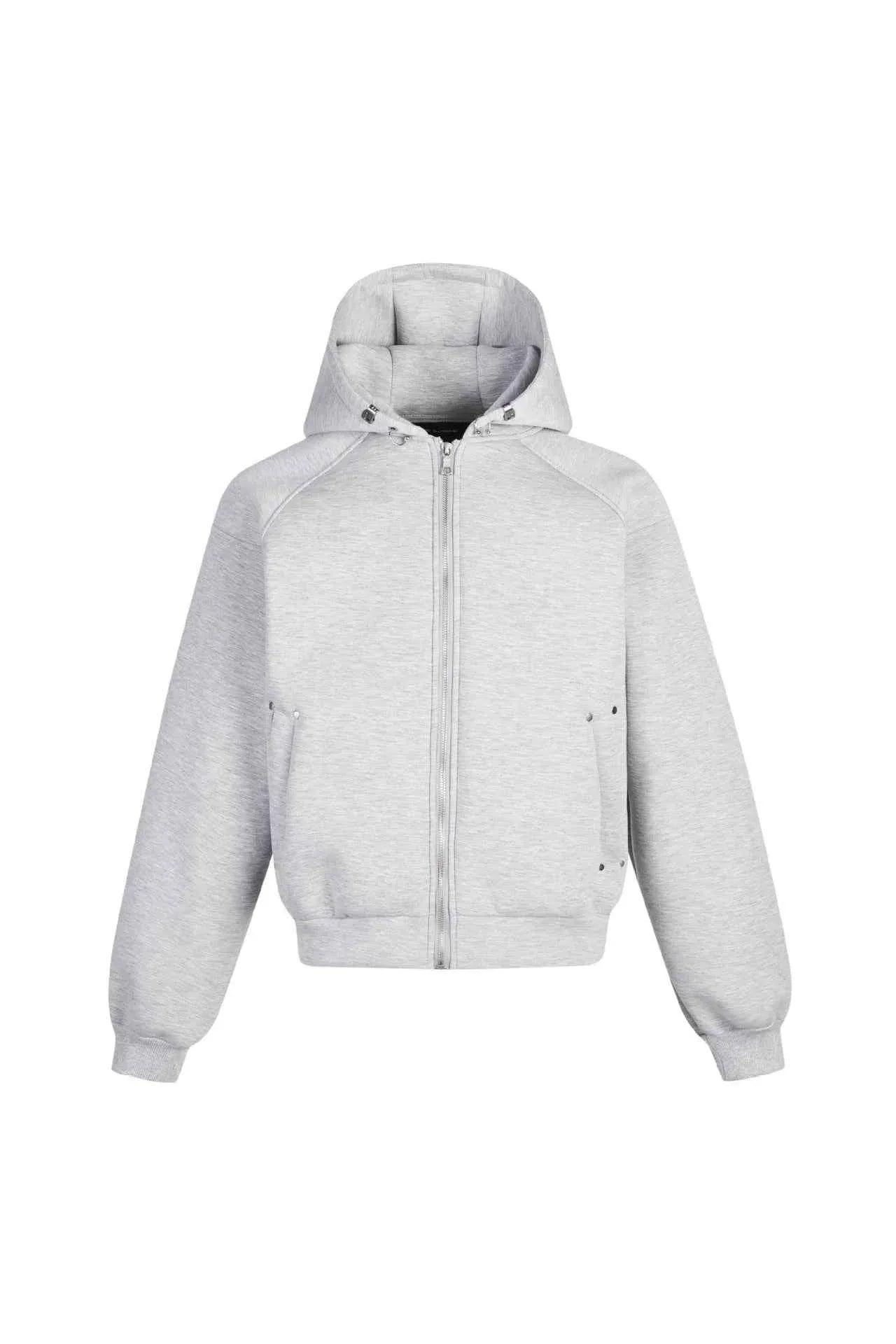 Zip Hoodie Sweater For Men And Women Light Gray