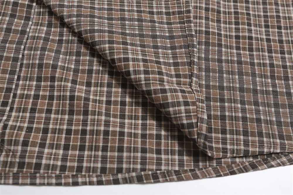 Fine Plaid Loose Shirt For Men null