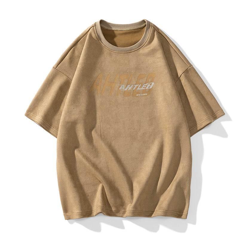 Men's And Women's Couple Bottoming Shirt T-shirt Khaki