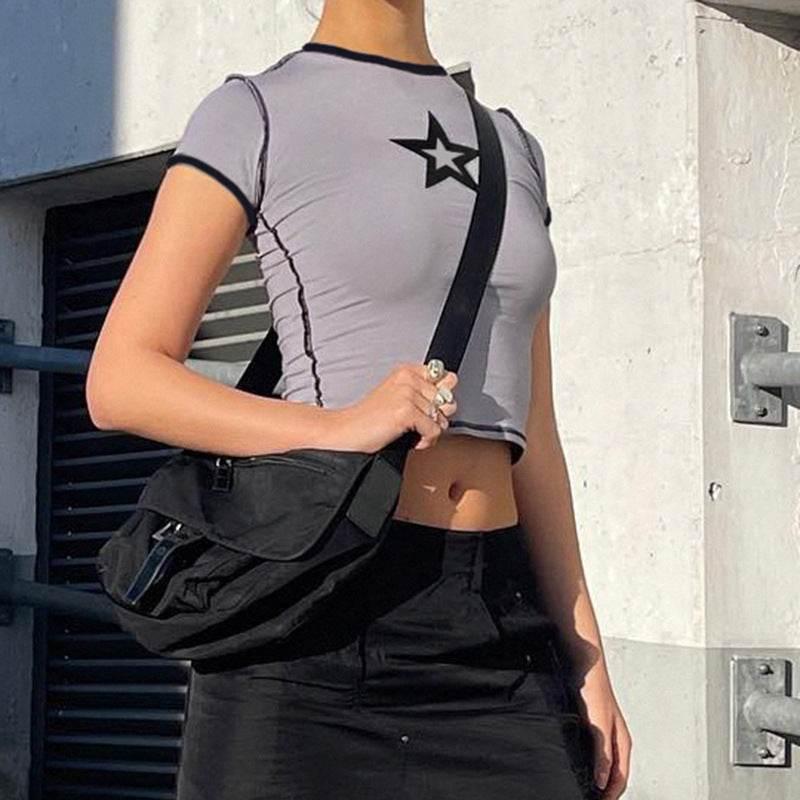 Slim Fitting Pullover Round Neck Crop Top For Women
