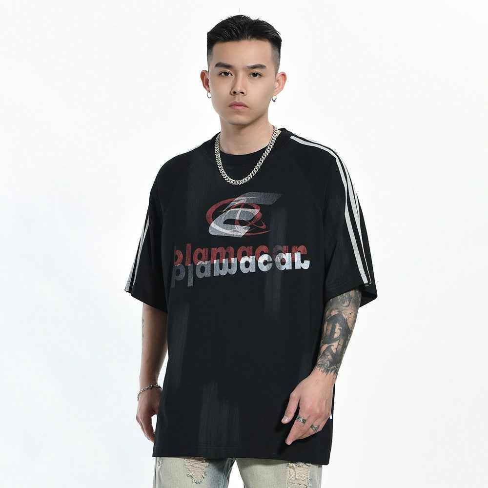 Fashion Letter Loose Short Sleeve T-shirt For Men MuddyStock